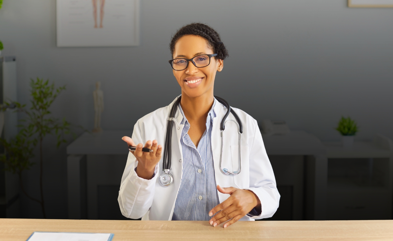 Doctor on video call